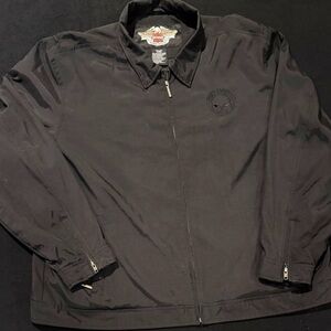 Harley Davidson Black Willie G Skull Soft Shell Nylon Lightweight Riding Jacket